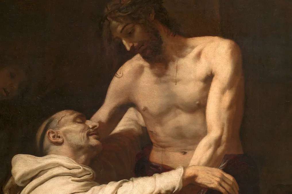 Christ embracing Saint Bernard by Francisco Ribalta, 1625 - 1627