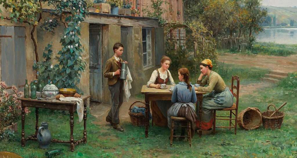 Coffee in the Garden by Daniel Ridgway Knight