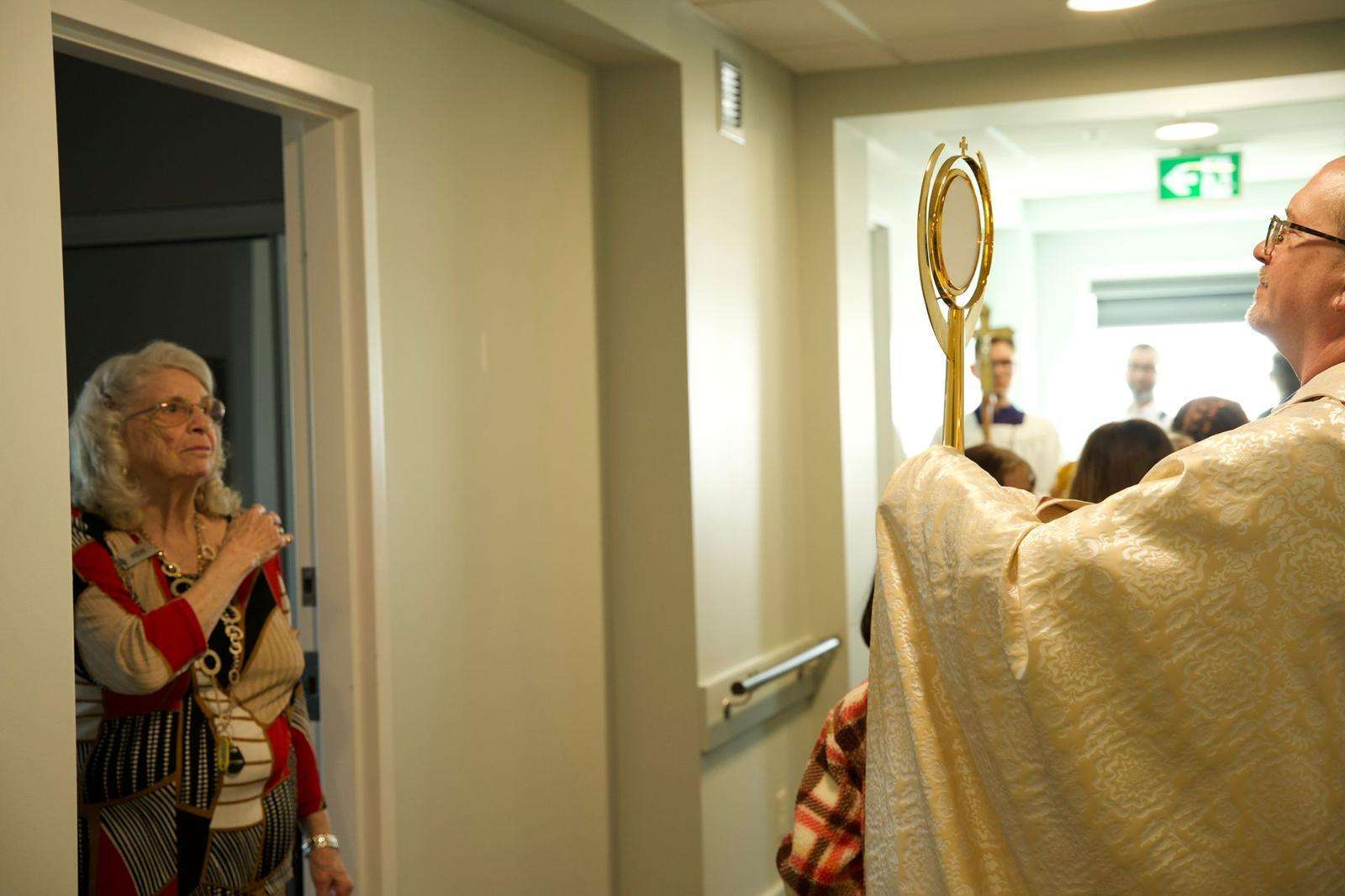 Eucharistic procession at Trinity Manor at Westerra. Credit: Amanda Achtman.