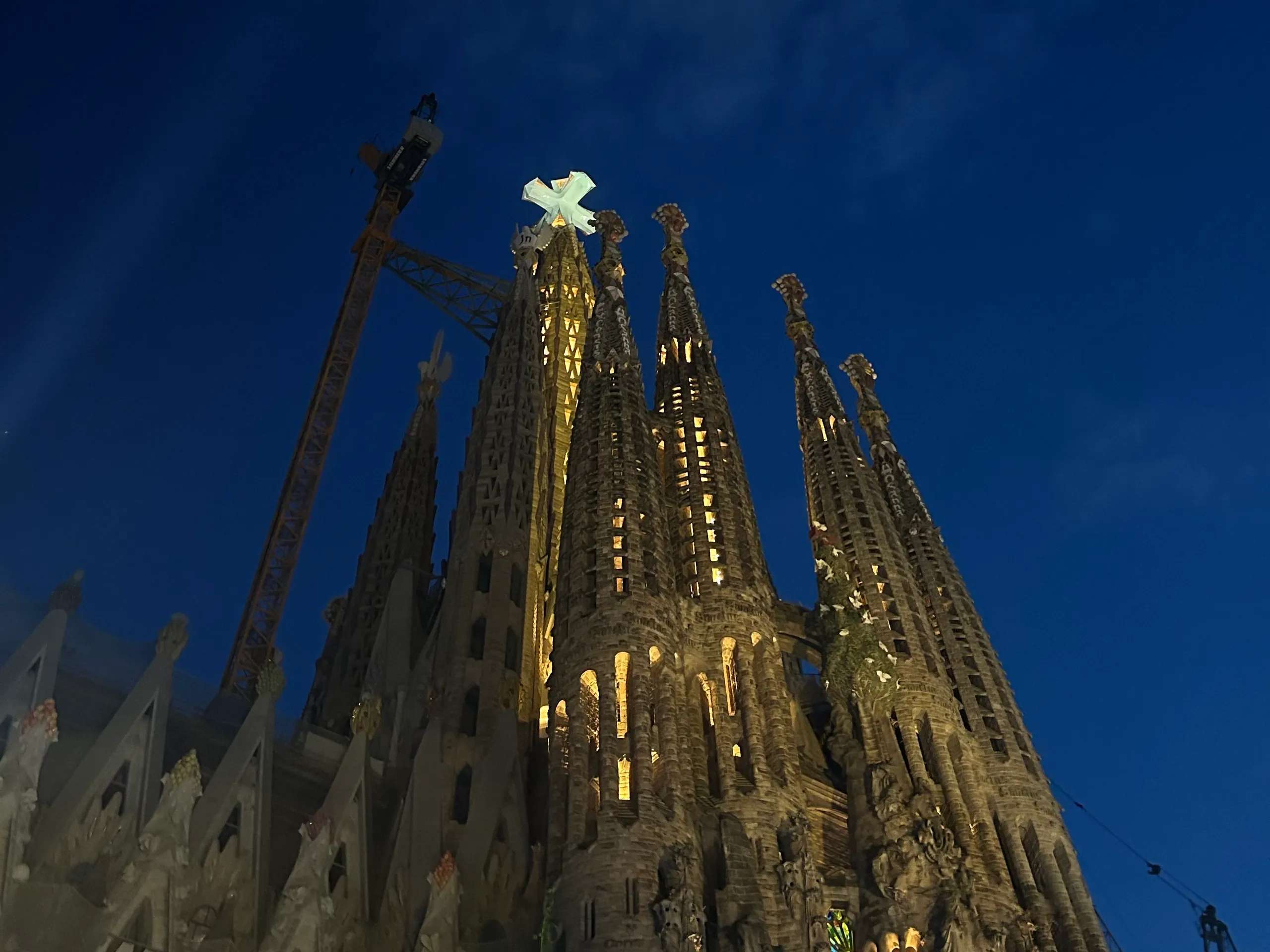 The Tower of Jesus Christ is illuminated following its inauguration and blessing by Pope Leo on June 10, 2026 (Photo by Hannah Hiester)