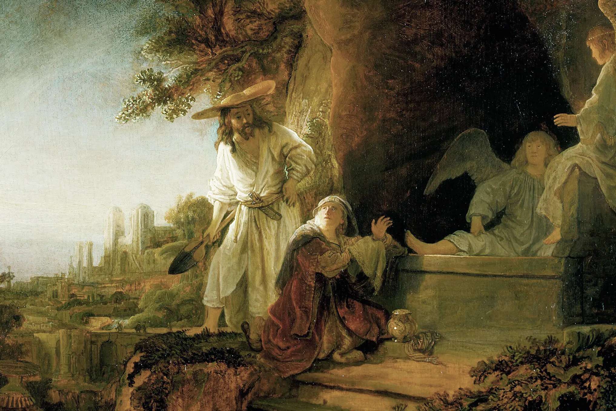 Christ and St Mary Magdalene at the Tomb, Rembrandt Van Rijn, 1638